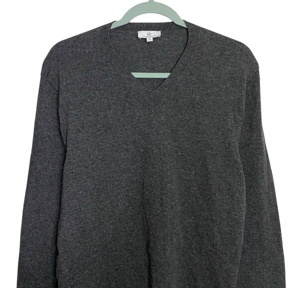 AG Adriano Goldschmied Sweater Mens M Gray V-Neck Academia Wool Preppy NEW - Picture 4 of 7